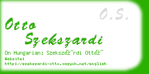 otto szekszardi business card